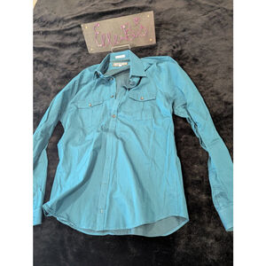 NWOT Express Mens Extra Slim Fit Teal Button Down 16/16.5